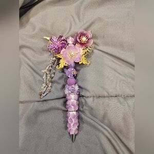 Purple Floral Decorative Pen